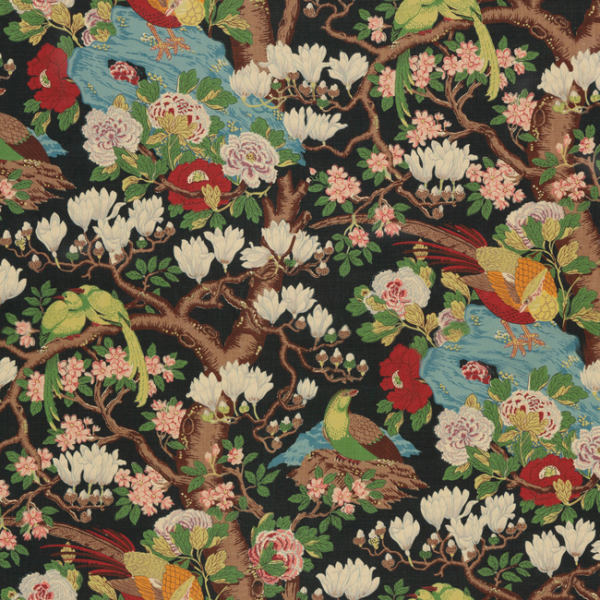 G P & J Baker ROCKBIRD SIGNATURE - INDIGO upholstery fabric swatch for sample-first furniture planning