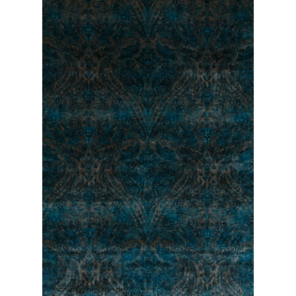 G P & J Baker ROYAL DAMASK VELVET - SAPPHIRE upholstery fabric swatch for sample-first furniture planning