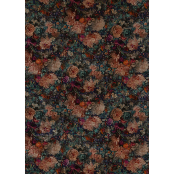 G P & J Baker ROYAL GARDEN VELVET - JEWEL upholstery fabric swatch for sample-first furniture planning