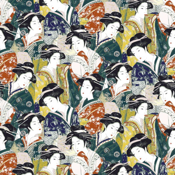 GASTON Y DANIELA JAPON MATSUYAMA VELVET - MULTI upholstery fabric swatch for sample-first furniture planning