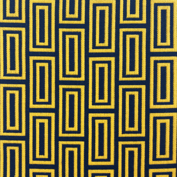 GASTON Y DANIELA LORENZO CASTILLO VI CALEB - AMARILLO/NAVY upholstery fabric swatch for sample-first furniture planning