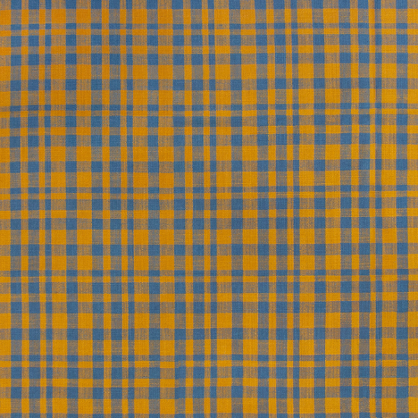 GASTON Y DANIELA MAIORICA DRACH - OCRE/AZUL PLOMO upholstery fabric swatch for sample-first furniture planning