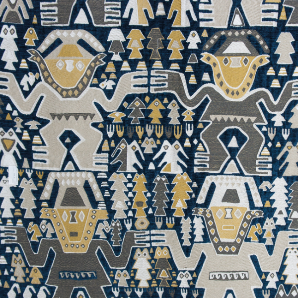 GASTON Y DANIELA NUEVO MUNDO COLOSOS - AZUL upholstery fabric swatch for sample-first furniture planning