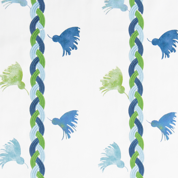 GASTON Y DANIELA NUEVO MUNDO REINA ROJA - VERDE/AZUL upholstery fabric swatch for sample-first furniture planning