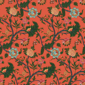 Gaston Y Daniela Palampore - Coral upholstery fabric swatch