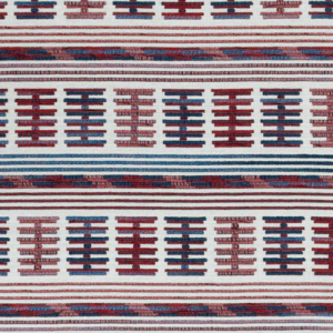Gaston Y Daniela Rio Grande Toro Sentado - Azul/rojo upholstery fabric swatch