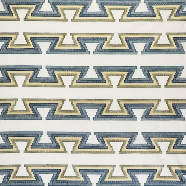 GASTON Y DANIELA TRAZO - AZUL/LIMA upholstery fabric swatch for sample-first furniture planning