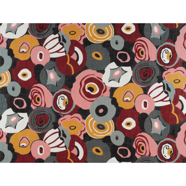 GASTON Y DANIELA UPTOWN FLAMINGO - ROSA/VERDE upholstery fabric swatch for sample-first furniture planning