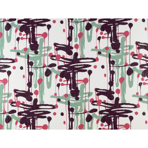Gaston Y Daniela PENSACOLA - VERDE/ROSA upholstery fabric swatch for sample-first furniture planning