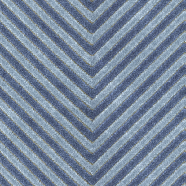 KRAVET BASICS SARAH RICHARDSON HARMONY ZIGANDZAG - INDIGO upholstery fabric swatch for sample-first furniture planning