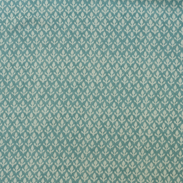 KRAVET COUTURE ANDREW MARTIN GARDEN PATH BUD - TURQUOISE upholstery fabric swatch for sample-first furniture planning