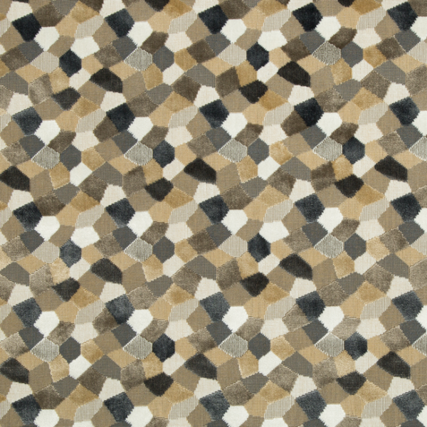 KRAVET COUTURE ARTISAN VELVETS MODERN MOSAIC - SANDSTONE upholstery fabric swatch for sample-first furniture planning