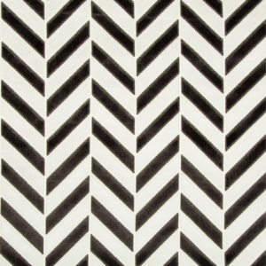 Couture Artisan Velvets Pinnacle Velvet - Ivory/noir upholstery fabric swatch