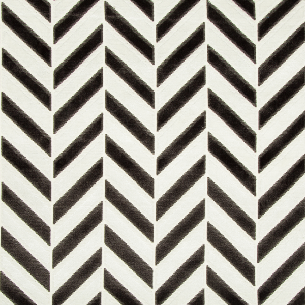 KRAVET COUTURE ARTISAN VELVETS PINNACLE VELVET - IVORY/NOIR upholstery fabric swatch for sample-first furniture planning