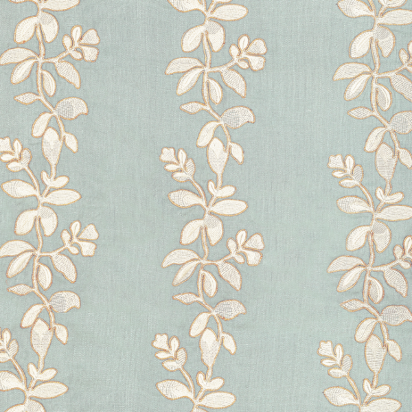 KRAVET COUTURE BARBARA BARRY OJAI GINGERFLOWER - CELESTE upholstery fabric swatch for sample-first furniture planning