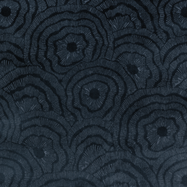 KRAVET COUTURE COREY DAMEN JENKINS TRAD NOUVEAU PANACHE VELVET - INK upholstery fabric swatch for sample-first furniture planning