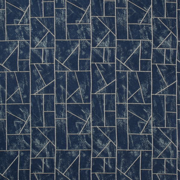 KRAVET COUTURE IZU BAMBOO STITCH - INDIGO upholstery fabric swatch for sample-first furniture planning