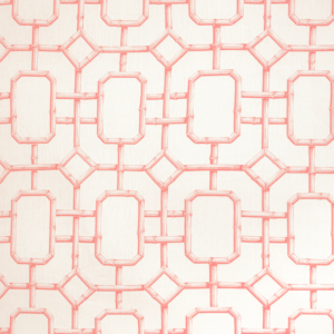 Couture Jan Showers Designs Charmant Bambu Fret - Coral upholstery fabric swatch