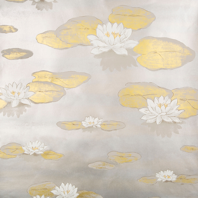 KRAVET COUTURE JAN SHOWERS DESIGNS GLAMOROUS LIS D'EAU - PEWTER W3405.411.0