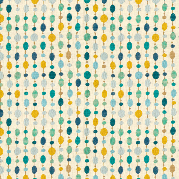 KRAVET COUTURE MODERN COLORS III BEADED LINEN - TURQUOISE upholstery fabric swatch for sample-first furniture planning