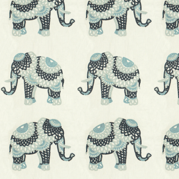 KRAVET COUTURE MODERN COLORS III ELEPHANT STITCH - INDIGO upholstery fabric swatch for sample-first furniture planning
