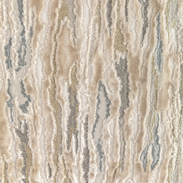 KRAVET COUTURE MODERN LUXE III VELVET WAVES - CREAM upholstery fabric swatch for sample-first furniture planning