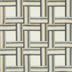Couture Modern Tailor Front Row - Steel Blue upholstery fabric swatch