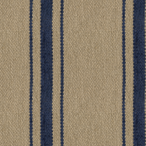 KRAVET COUTURE NOMAD CHIC ORGANIC STRIPE - INDIGO upholstery fabric swatch for sample-first furniture planning