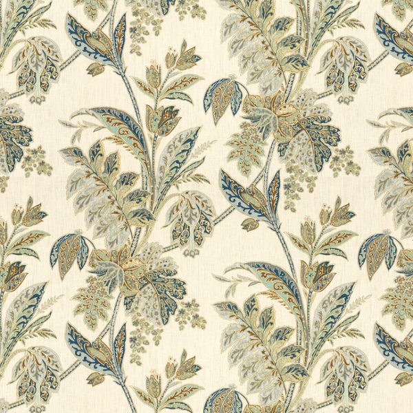 KRAVET DESIGN ECHO DESIGN HEIRLOOM INDIA ISHANA - INDIGO upholstery fabric swatch for sample-first furniture planning