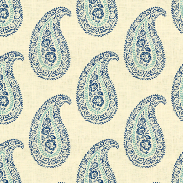 KRAVET DESIGN ECHO DESIGN HEIRLOOM INDIA MADIRA - SEA upholstery fabric swatch for sample-first furniture planning