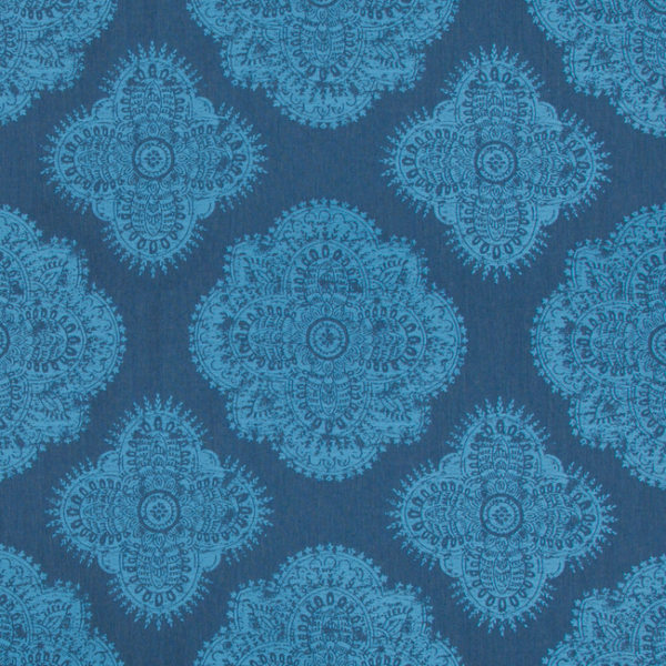 KRAVET DESIGN ECHO DESIGN IBIZA INDOOR/OUTDOOR BENDI - INDIGO upholstery fabric swatch for sample-first furniture planning