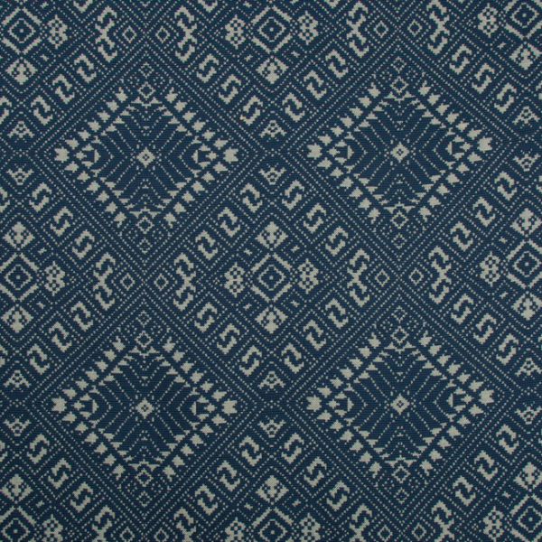 KRAVET DESIGN OCEANIA EXPLORER PENANG - INDIGO upholstery fabric swatch for sample-first furniture planning