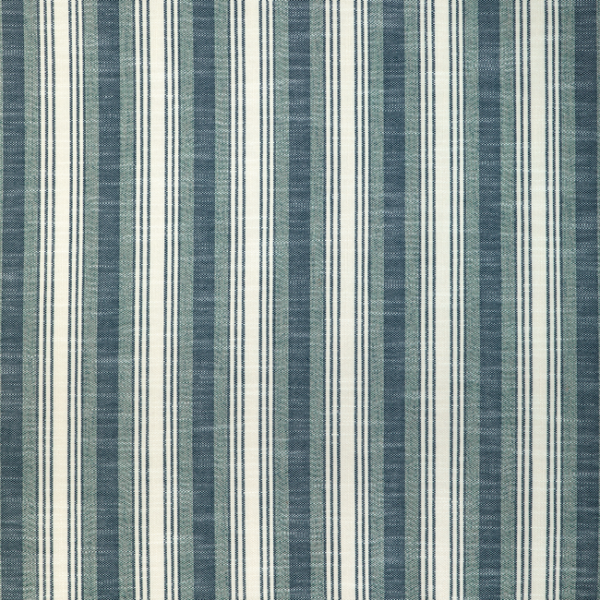 KRAVET DESIGN THOM FILICIA LATITUDE SIMS STRIPE - MARINE upholstery fabric swatch for sample-first furniture planning