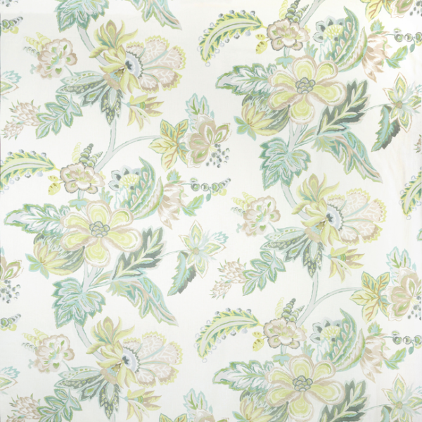 LEE JOFA AVONDALE AUGUSTINE PRINT - CELADON upholstery fabric swatch for sample-first furniture planning