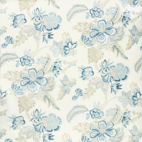 LEE JOFA AVONDALE AUGUSTINE PRINT - LAKE upholstery fabric swatch for sample-first furniture planning