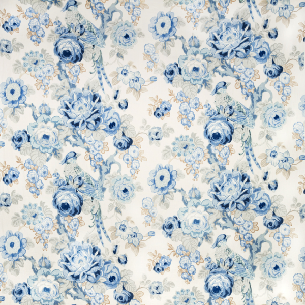 LEE JOFA AVONDALE AVONDALE PRINT - BLUE/SLATE upholstery fabric swatch for sample-first furniture planning