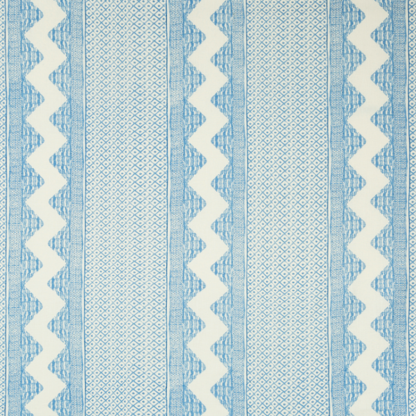LEE JOFA AVONDALE WHITAKER PRINT - SKY/DELFT upholstery fabric swatch for sample-first furniture planning