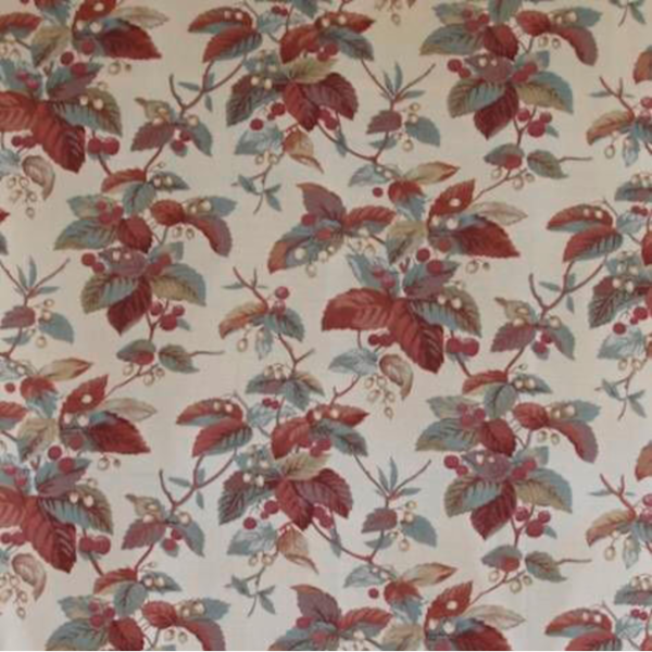 LEE JOFA BLITHFIELD DEREHAM - RED/BLUE upholstery fabric swatch for sample-first furniture planning