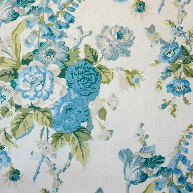LEE JOFA BLITHFIELD GRENVILLE GLAZED CHINTZ - BLUE/GREEN BFC-3690.53.0