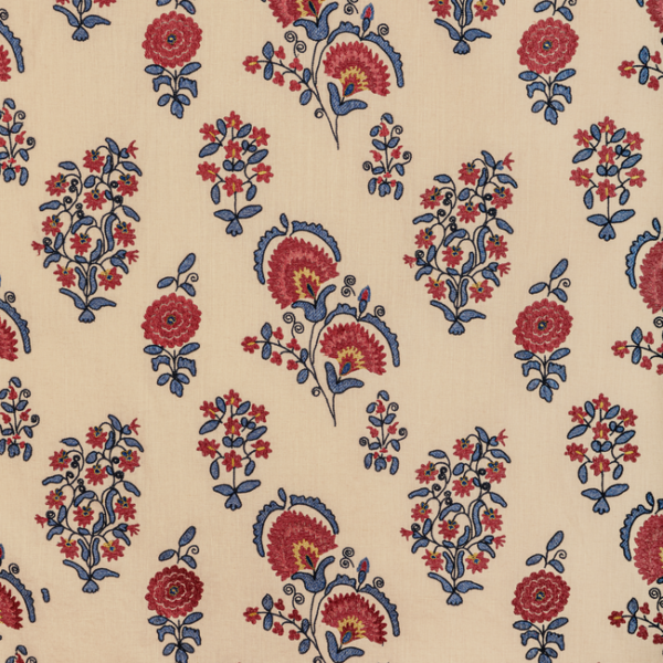 LEE JOFA BUNNY WILLIAMS ARCADIA MEAD EMBROIDERY - RED/BLUE 2022112.195.0