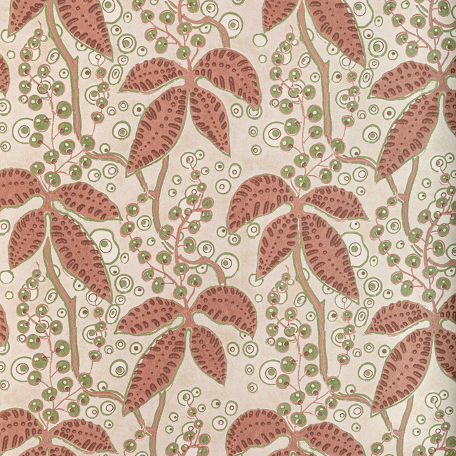 LEE JOFA BUNNY WILLIAMS ARCADIA WALLPAPER PUTNAM PAPER - BRICK/GREEN P2022105.324.0