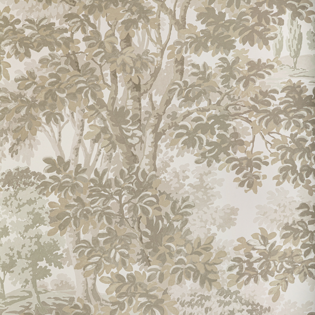 LEE JOFA BUNNY WILLIAMS ARCADIA WALLPAPER WOODLAND PAPER - STONE P2022104.1611.0