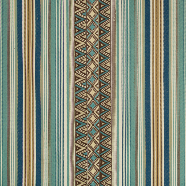LEE JOFA DALLOL STRIPE - TEAL/BROWN 2017151.536.0 - Limited Stock