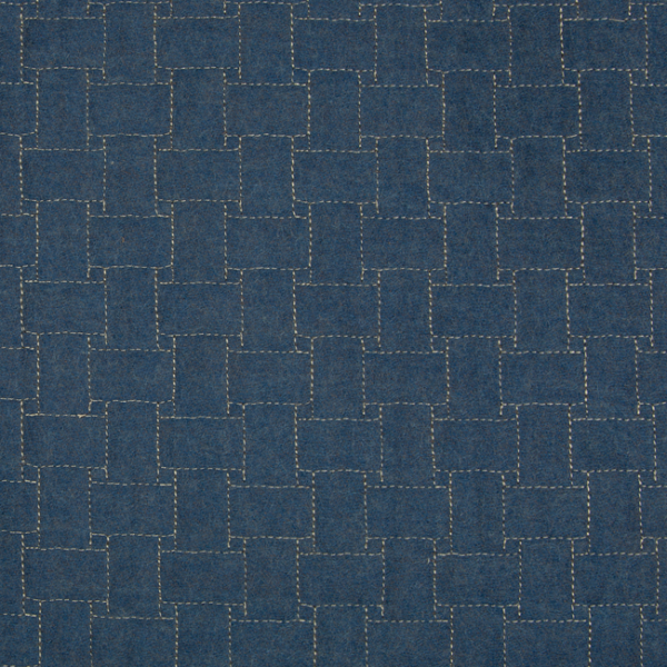 LEE JOFA EPPING QUILT - BLUE upholstery fabric swatch for sample-first furniture planning