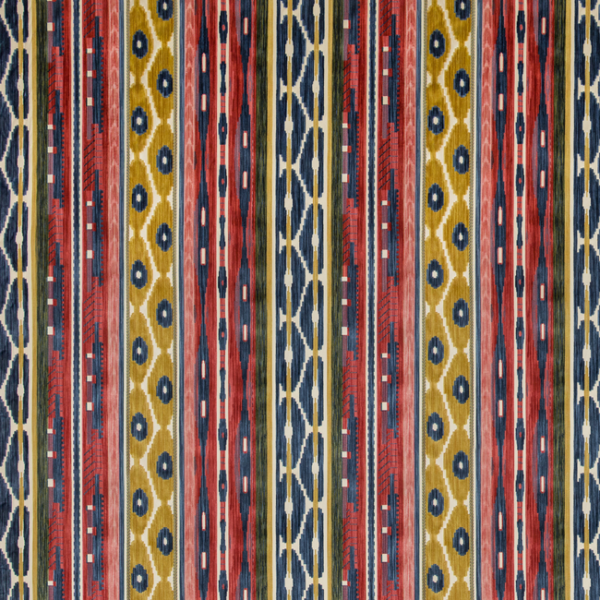 LEE JOFA HARLINGTON VELVETS DESNING VELVET - RED/BLUE upholstery fabric swatch for sample-first furniture planning