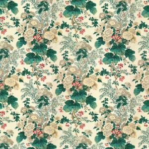 Hollyhock Hdb - White/brown upholstery fabric swatch