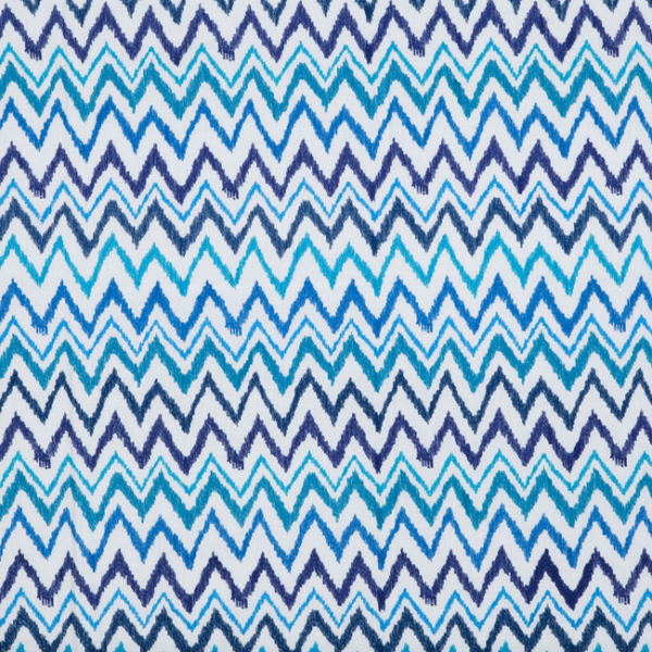 LEE JOFA LILLY PULITZER CHEV ON IT - WORTH BLUE upholstery fabric swatch for sample-first furniture planning