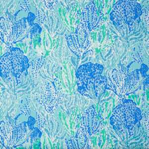 Lilly Pulitzer Let's Cha Cha - Shorely Blue upholstery fabric swatch