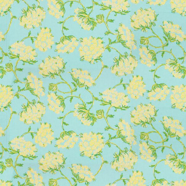 LEE JOFA LILLY PULITZER RACY LACEY - SKYE BLUE upholstery fabric swatch for sample-first furniture planning