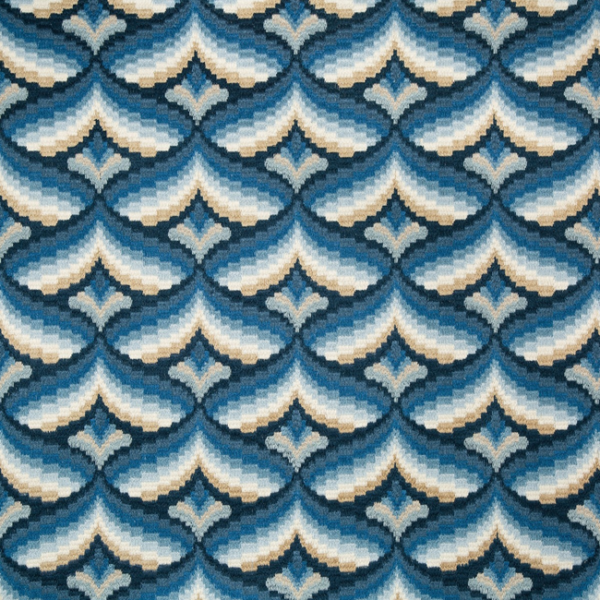 LEE JOFA MANOR HOUSE GILES EMBROIDERY - INDIGO upholstery fabric swatch for sample-first furniture planning